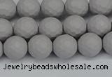 CSB1942 15.5 inches 8mm faceted round matte shell pearl beads