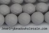 CSB1944 15.5 inches 12mm faceted round matte shell pearl beads