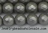 CSB1954 15.5 inches 12mm faceted round matte shell pearl beads