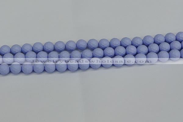 CSB1961 15.5 inches 6mm faceted round matte shell pearl beads