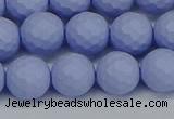 CSB1962 15.5 inches 8mm faceted round matte shell pearl beads