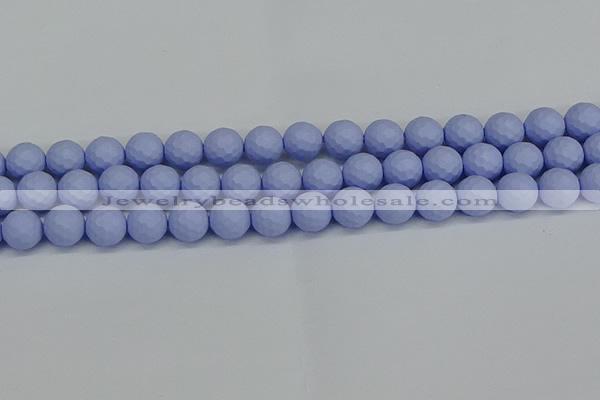 CSB1962 15.5 inches 8mm faceted round matte shell pearl beads