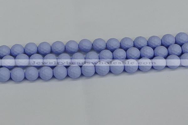 CSB1963 15.5 inches 10mm faceted round matte shell pearl beads