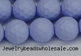 CSB1964 15.5 inches 12mm faceted round matte shell pearl beads