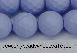 CSB1965 15.5 inches 14mm faceted round matte shell pearl beads