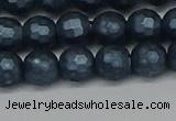 CSB1972 15.5 inches 8mm faceted round matte shell pearl beads