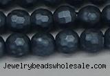 CSB1973 15.5 inches 10mm faceted round matte shell pearl beads