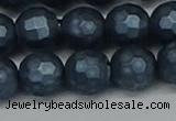 CSB1975 15.5 inches 14mm faceted round matte shell pearl beads