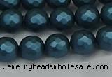 CSB1981 15.5 inches 6mm faceted round matte shell pearl beads