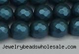 CSB1982 15.5 inches 8mm faceted round matte shell pearl beads