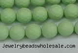 CSB1991 15.5 inches 6mm faceted round matte shell pearl beads