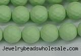 CSB1992 15.5 inches 8mm faceted round matte shell pearl beads