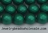 CSB2002 15.5 inches 8mm faceted round matte shell pearl beads