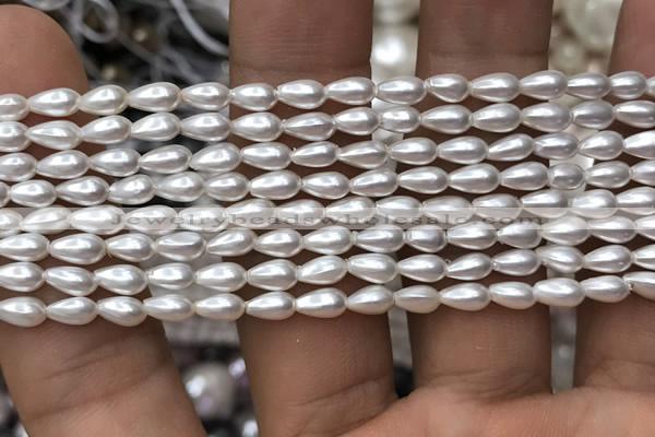 CSB2122 15.5 inches 3*6mm teardrop shell pearl beads wholesale