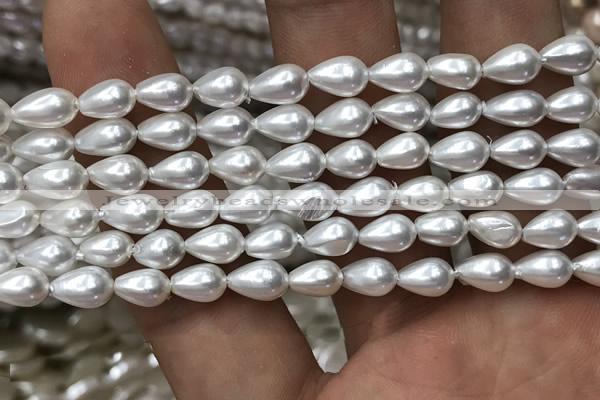 CSB2125 15.5 inches 6*9mm teardrop shell pearl beads wholesale