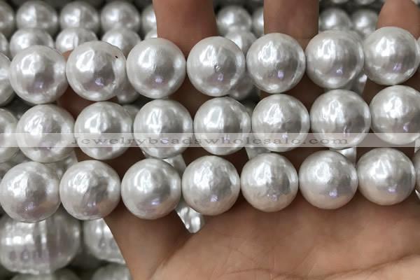 CSB2186 15.5 inches 20mm ball shell pearl beads wholesale