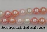 CSB302 15.5 inches 8mm round mixed color shell pearl beads