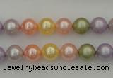 CSB309 15.5 inches 8mm round mixed color shell pearl beads