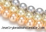 CSB32 16 inches 8mm round shell pearl beads Wholesale