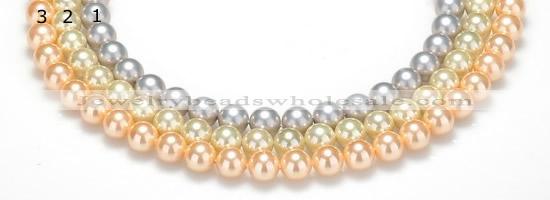 CSB32 16 inches 8mm round shell pearl beads Wholesale