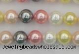 CSB323 15.5 inches 10mm round mixed color shell pearl beads