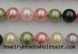 CSB325 15.5 inches 10mm round mixed color shell pearl beads