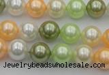 CSB328 15.5 inches 10mm round mixed color shell pearl beads