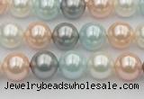 CSB336 15.5 inches 10mm round mixed color shell pearl beads