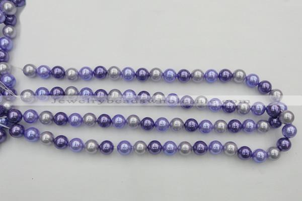 CSB344 15.5 inches 10mm round mixed color shell pearl beads