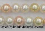 CSB350 15.5 inches 12mm round mixed color shell pearl beads