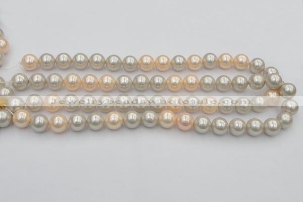 CSB351 15.5 inches 12mm round mixed color shell pearl beads