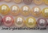 CSB354 15.5 inches 12mm round mixed color shell pearl beads