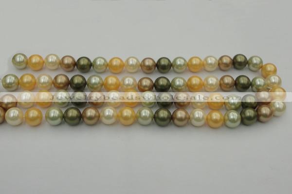 CSB360 15.5 inches 12mm round mixed color shell pearl beads