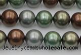 CSB367 15.5 inches 12mm round mixed color shell pearl beads