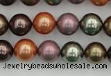 CSB368 15.5 inches 12mm round mixed color shell pearl beads