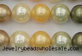 CSB373 15.5 inches 14mm round mixed color shell pearl beads