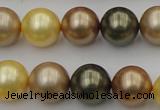 CSB375 15.5 inches 14mm round mixed color shell pearl beads