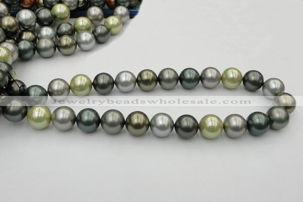 CSB398 15.5 inches 16mm round mixed color shell pearl beads