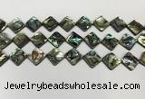 CSB4120 15.5 inches 12*12mm diamond abalone shell beads wholesale