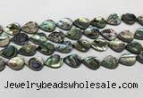 CSB4137 15.5 inches 12*16mm flat teardrop abalone shell beads