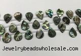 CSB4187 Top drilled 12*16mm flat teardrop balone shell beads