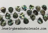 CSB4188 Top drilled 13*18mm flat teardrop balone shell beads