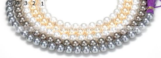 CSB48 16 inches 10mm round shell pearl beads Wholesale