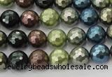 CSB532 15.5 inches 12mm faceted round mixed color shell pearl beads