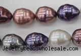 CSB553 15.5 inches 12*15mm whorl teardrop mixed color shell pearl beads