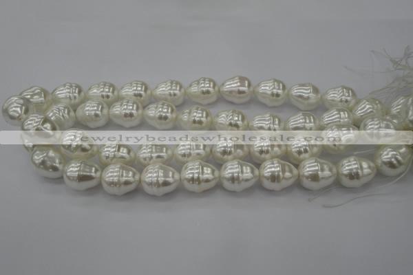 CSB570 15.5 inches 16*19mm whorl teardrop shell pearl beads