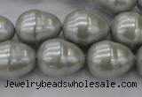 CSB571 15.5 inches 16*19mm whorl teardrop shell pearl beads