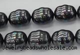 CSB586 15.5 inches 13*16mm whorl oval shell pearl beads