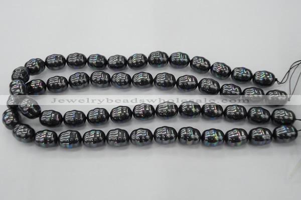 CSB586 15.5 inches 13*16mm whorl oval shell pearl beads