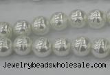 CSB600 15.5 inches 10mm whorl round shell pearl beads